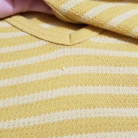 $5 mustered yellow striped long sleeve hoodie - Picture 4 of 5